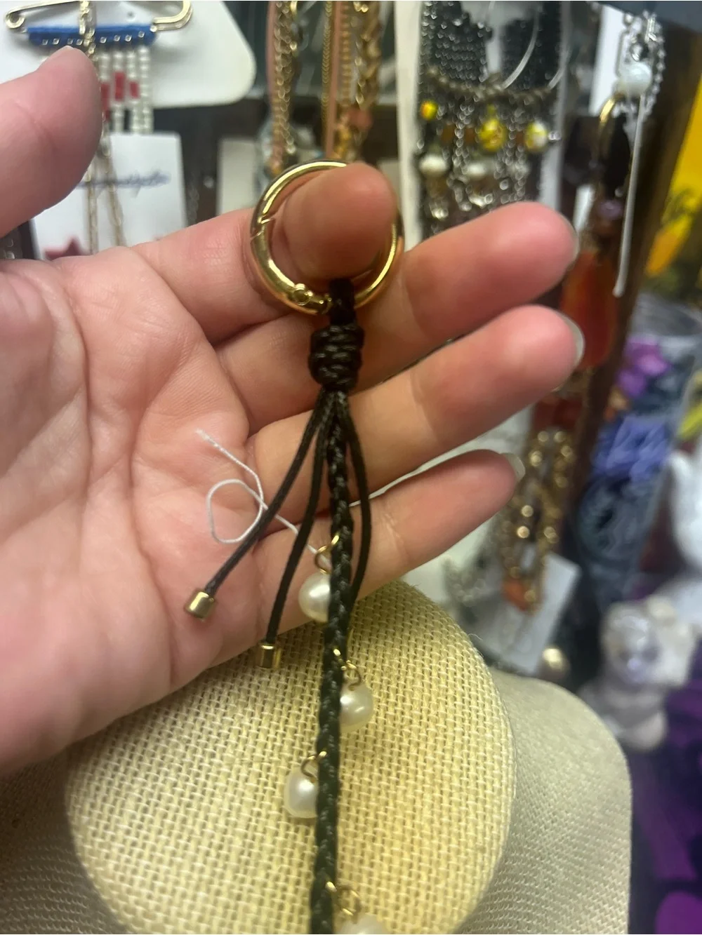 NWOT Anthropologie Boho Pearl Bag Charm